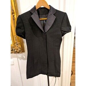Lloyd Klein "K" Paris Tailored Tuxedo Jacket Black Handmade XS